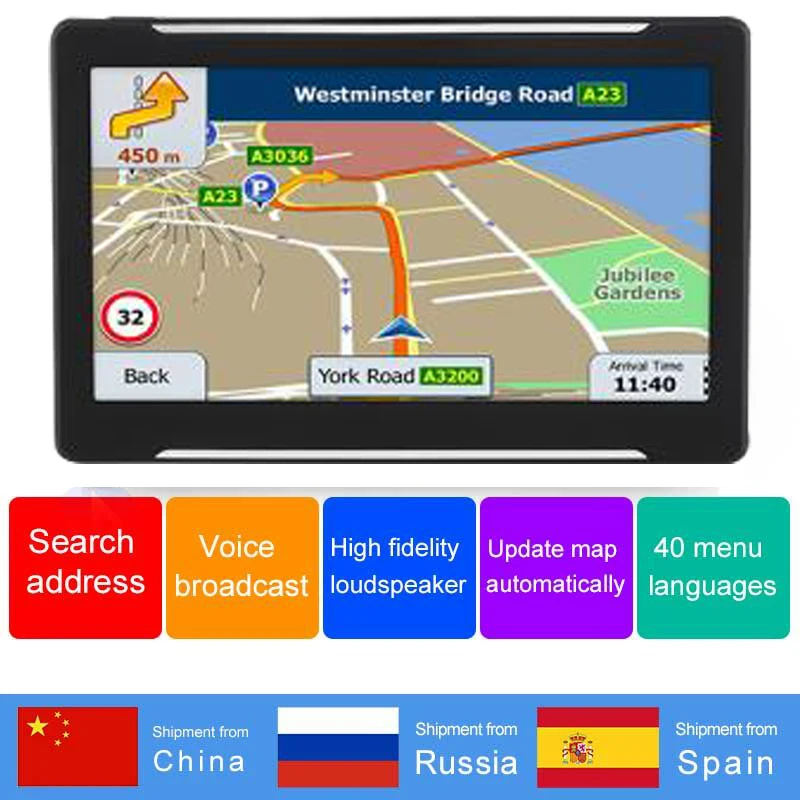 Автомобильный gps навигатор 7 дюймов HD FM Navitel спутниковый передатчик навигация gps навигатор автомобильные аксессуары 8G память последняя карта