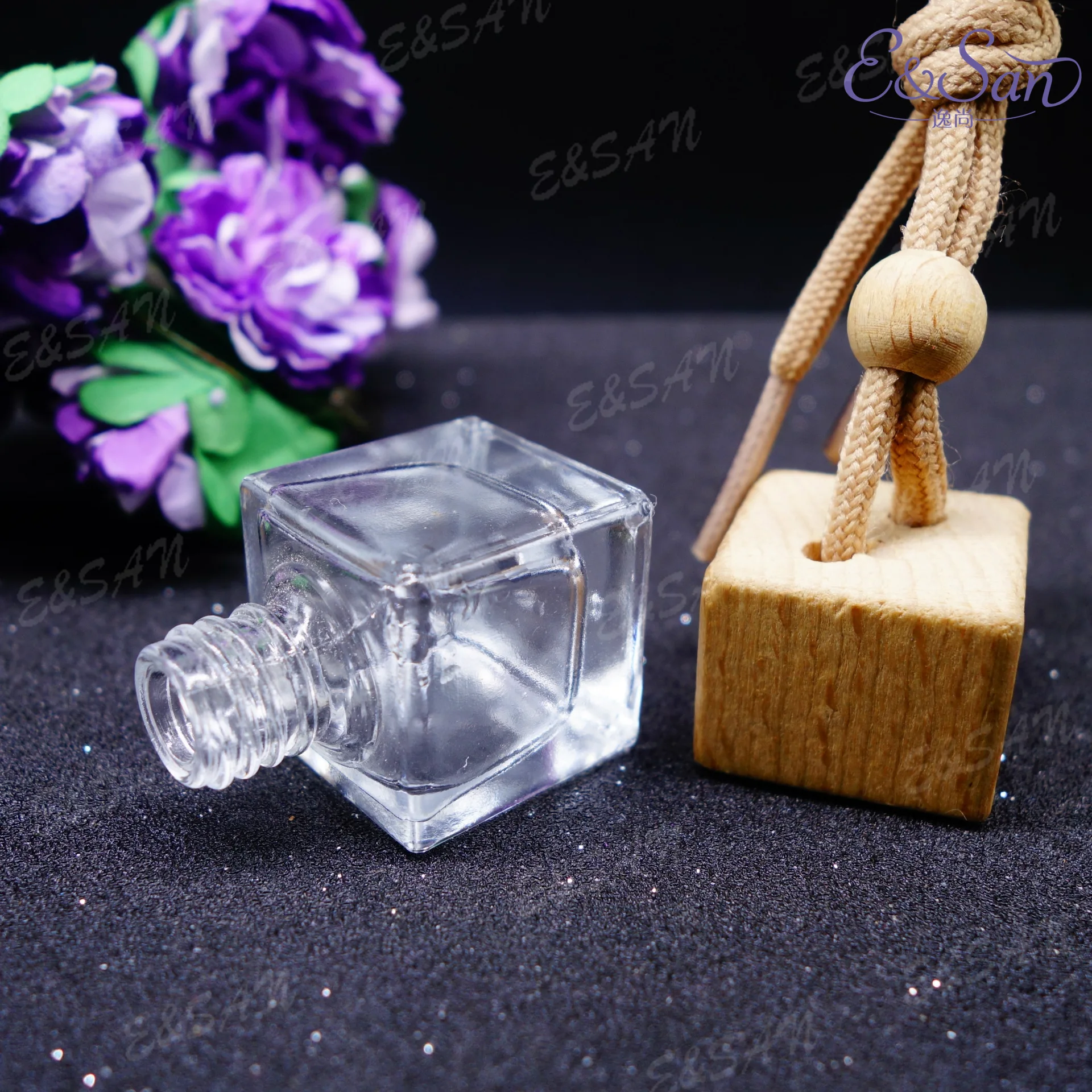 100 шт./лот 6 мл популярная прозрачная квадратная Подвеска для автомобиля с крышкой