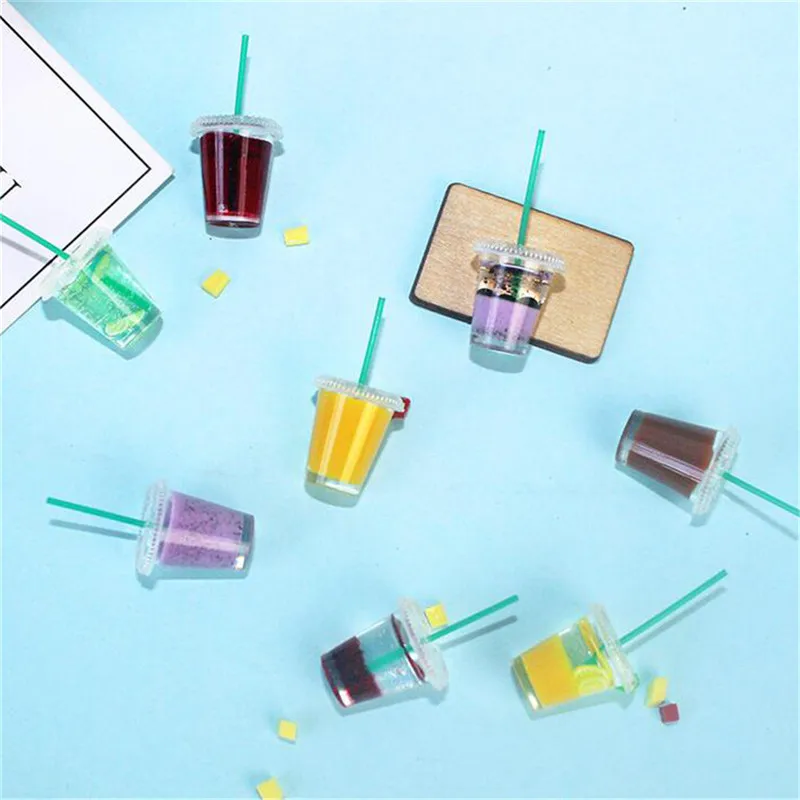 1:12 Кукольный домик Апельсиновый Лимонный сок напиток томатный соус вода бутылка