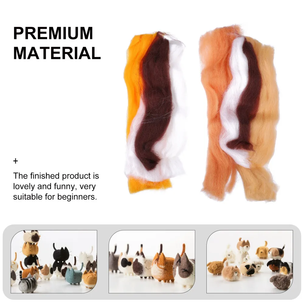 

1 Set Dogs and Cats Needle Felting Set Kids Gift for Felting Kit Beginner