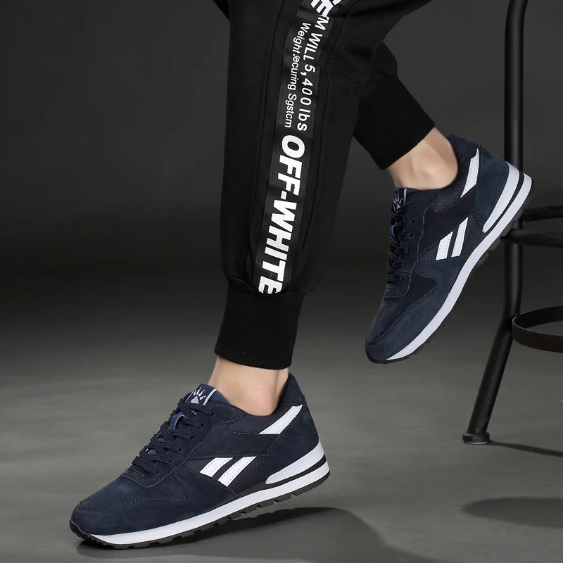 Кроссовки SusuGrace мужские из натуральной кожи дышащие беговые ботинки удобная