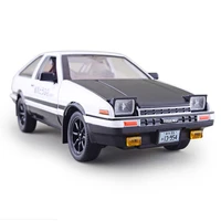 initial d hot 120 scale wheels classic diecast car toyota trueno ae86 metal model with light and sound pull back toy collection