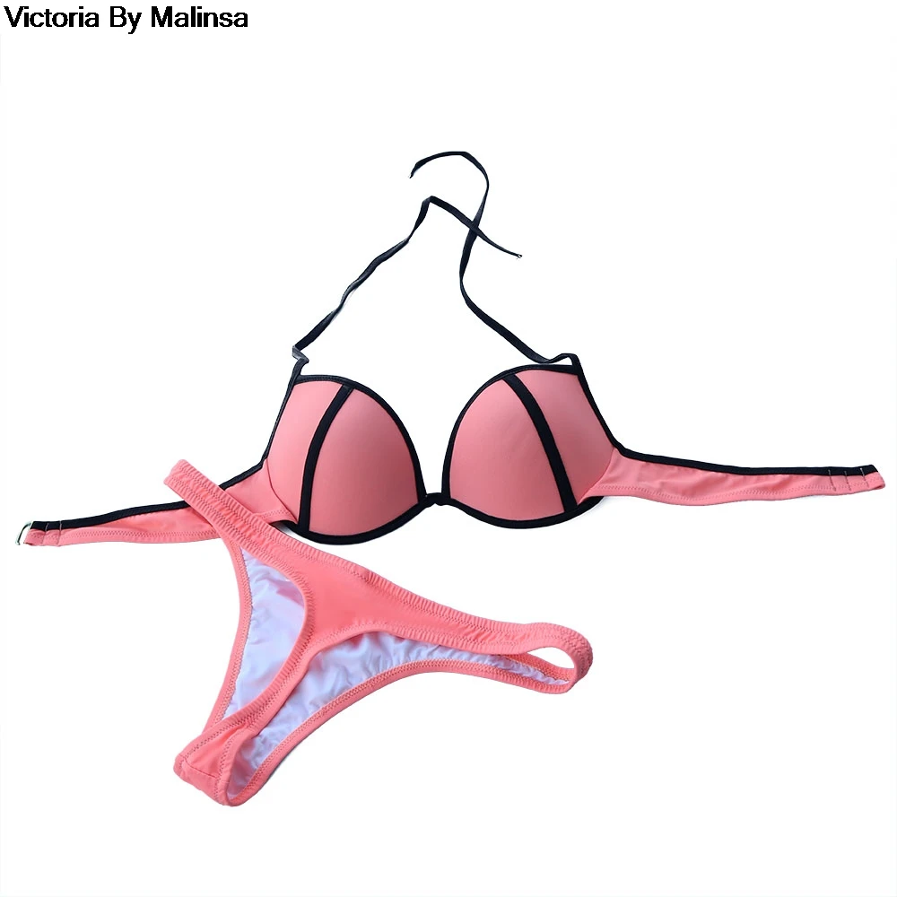 Женский купальник бикини бразильские трусики танга оранжевый дизайнерский