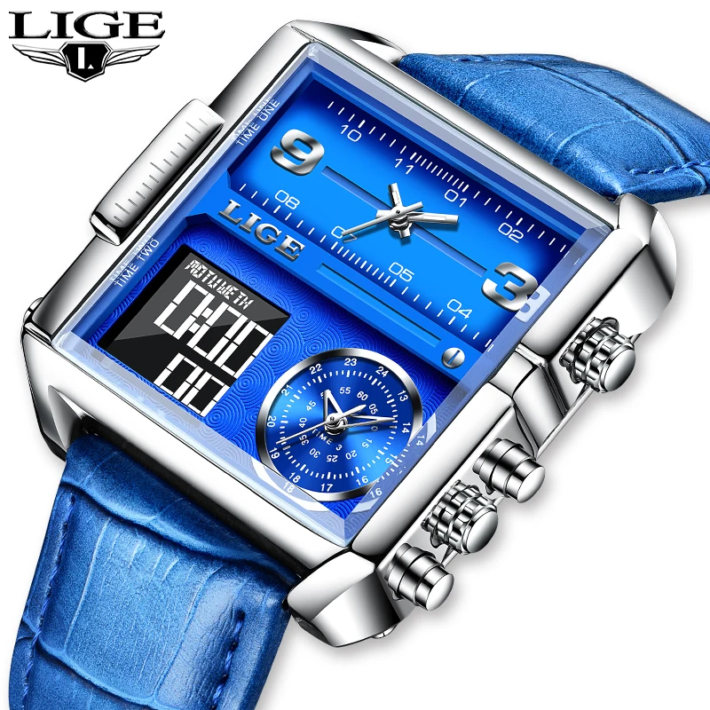 

2021 LIGE Sports Watches Men Top Luxury Brand Waterproof Wristwatch Men Quartz Analog Military Digital Watches Relogio Masculino