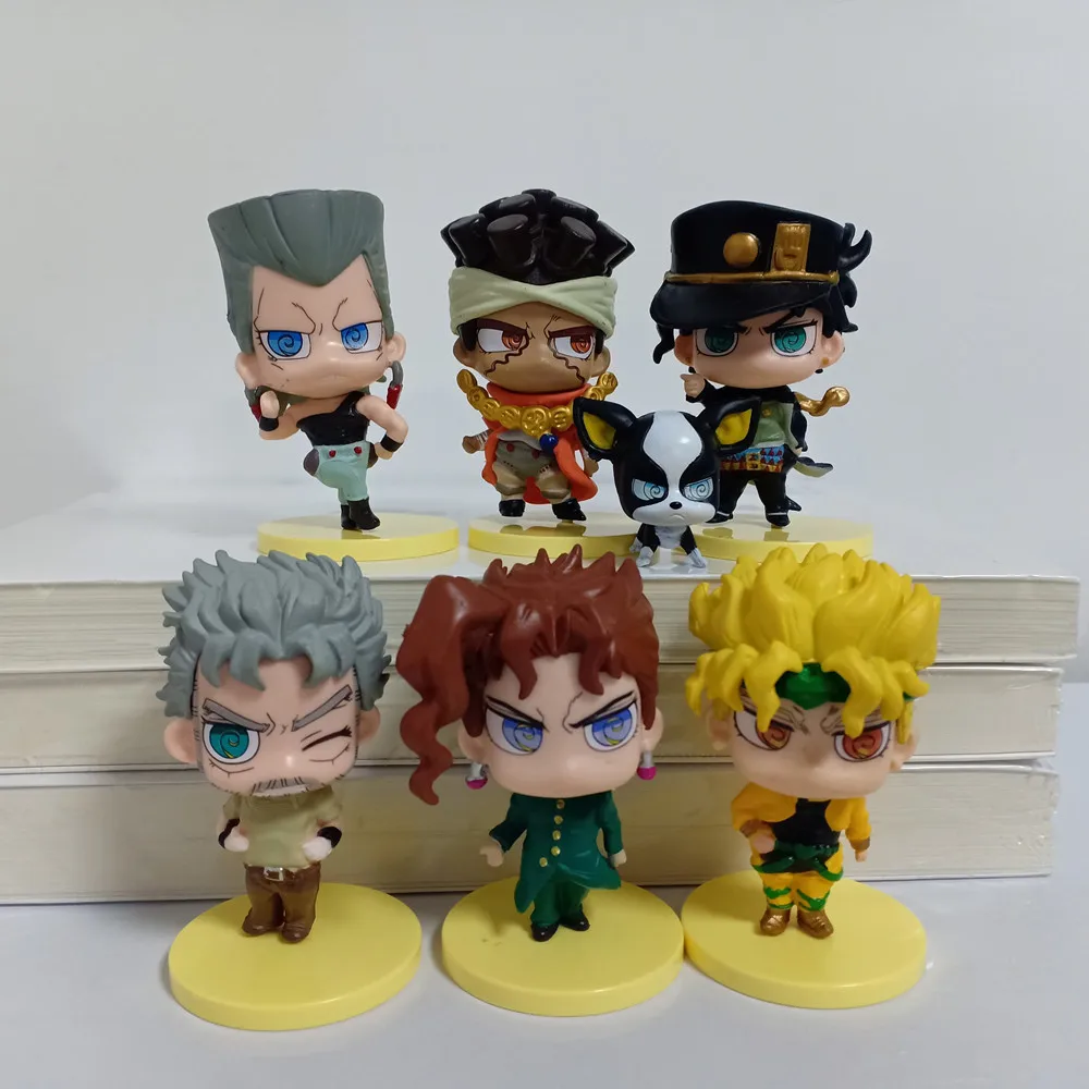 New 7pcs/Set Generation 2th Jojo Bizarre Adventure Diamond Kujo Jotaro Higashikata Josuke Rohan Action Figure PVC Model Toys | Игрушки и