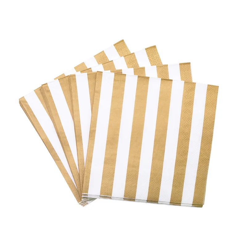 20pcs napkin B 1 комплект золотые вечерние одноразовые столовые приборы бумажные карнавальные чашки пластины соломинки для свадебной вечеринки декор для дня рождения Детские принадлежности для душа - Цвет: 20pcs napkin B