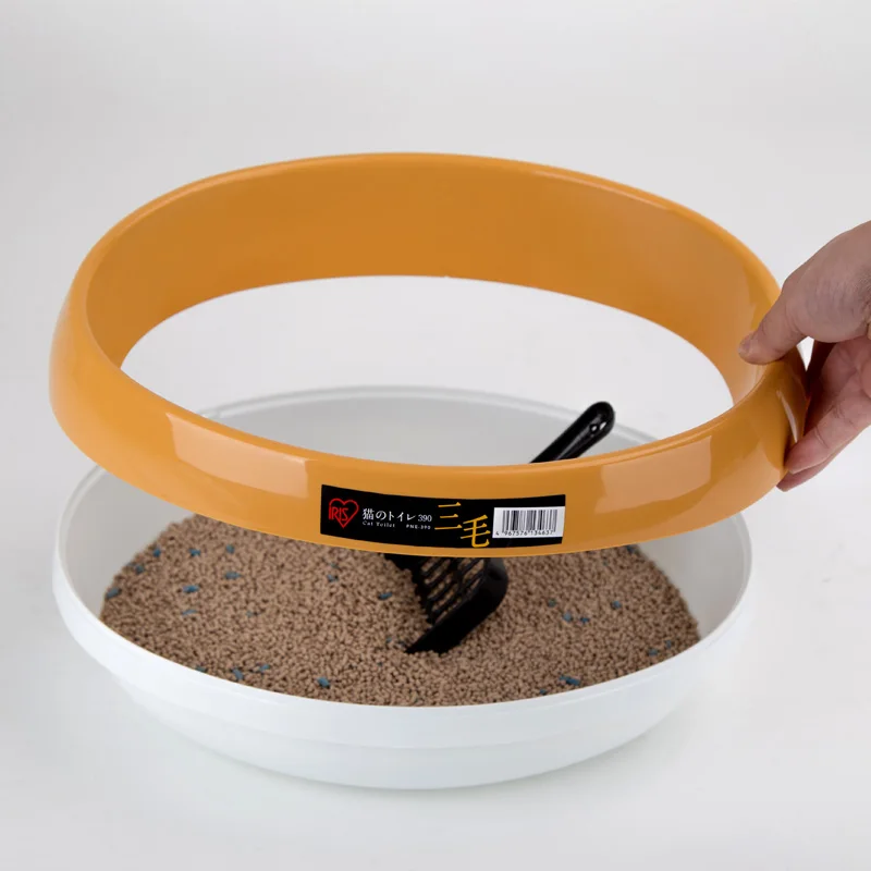 Маленькая круглая полузакрытая раковина для кошачьего туалета черная