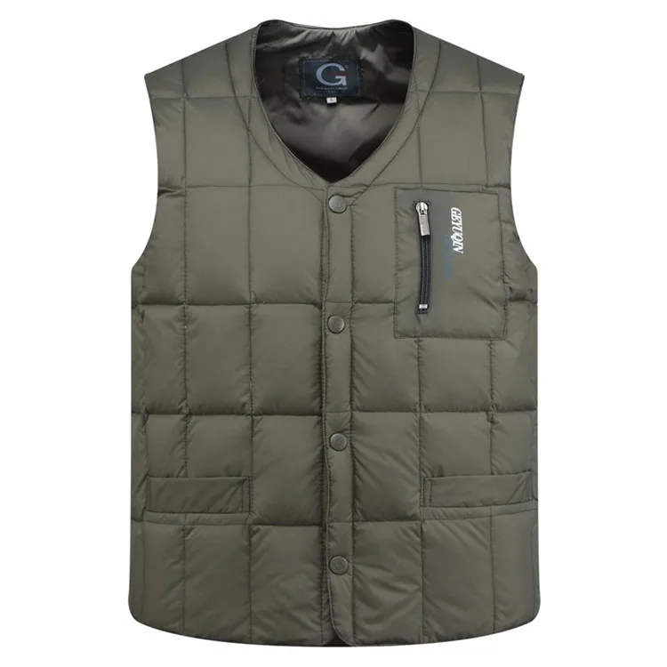 Men Army Green WindTaste мужской тепловой пуховый жилет на открытом воздухе Осень Кемпинг Туризм Горный туризм Охота Куртки для рыбалки мужские куртки без рукавов KA138 - Цвет: Men Army Green