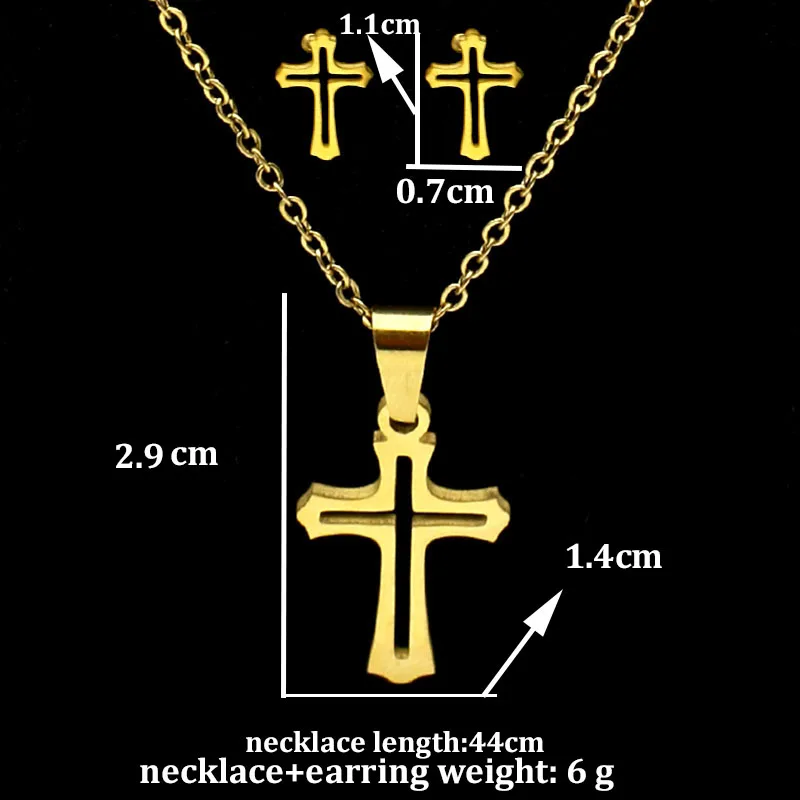 Роскошные комплекты fengnee из нержавеющей стали набор украшений для женщин Love Gold