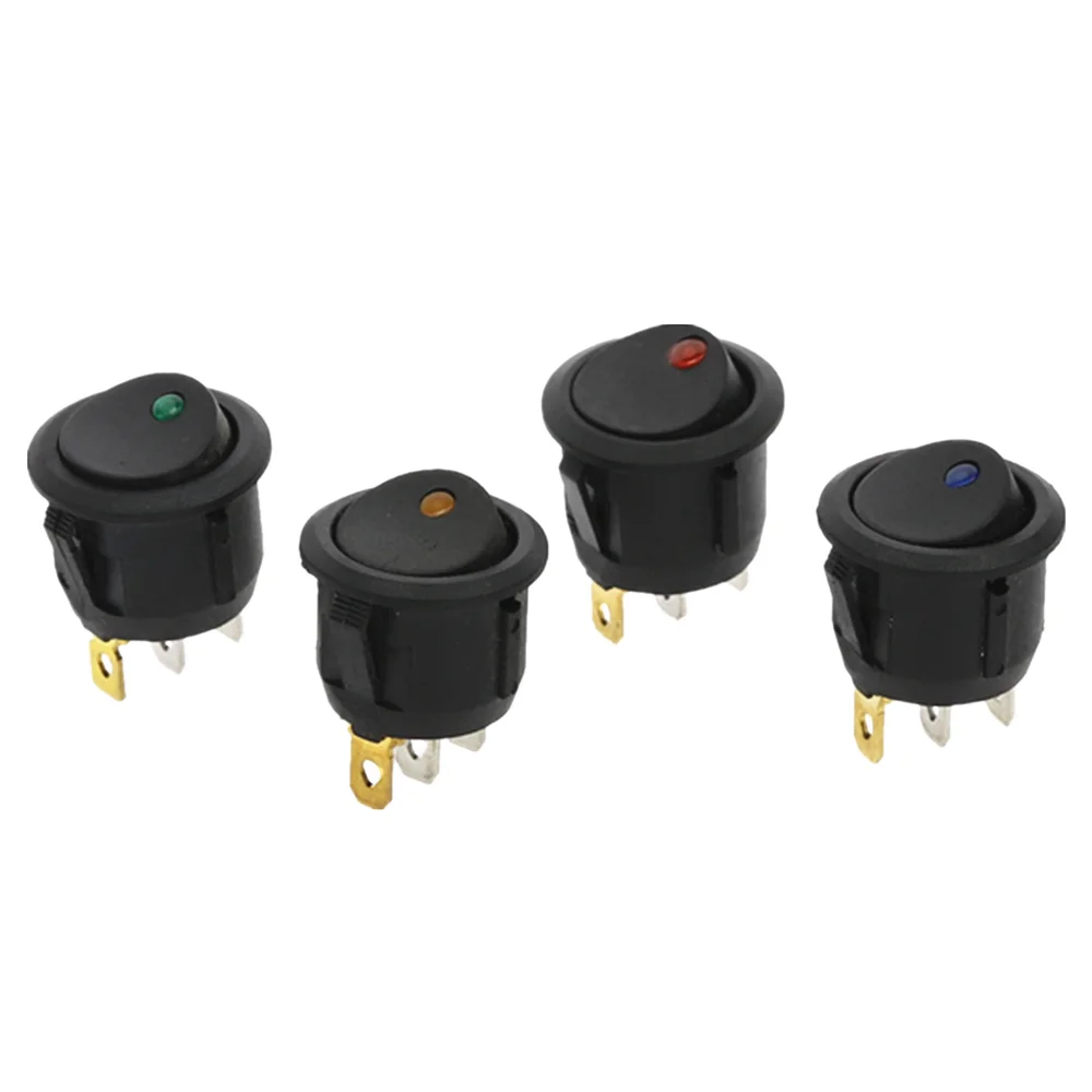 1 шт. 3 контакта со светодиодными огнями переключатель 12V 16A DC 23*23*25 мм