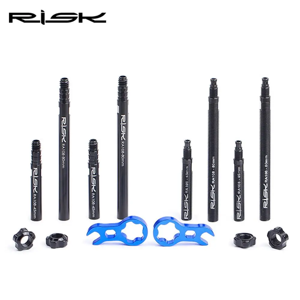 RISK – Tubes intérieurs amovibles intégrés RA108 pour vélo  45mm 80mm  Extension de Valve avec clé à