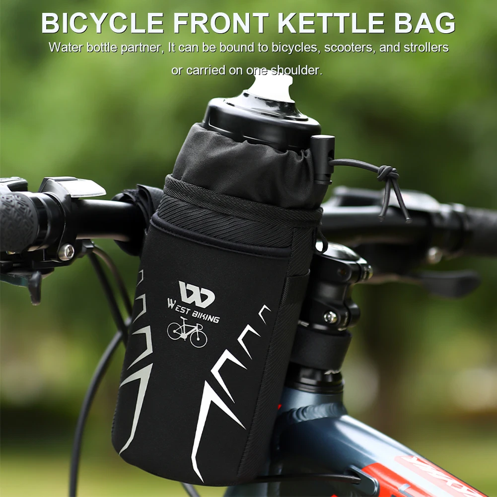 

1.5L Bike Bag Handlebar Stem Bag Cycling Water Bottle Carrier Pouch Riding Insulated Kettle Bag Touring Commuting MTB Pack