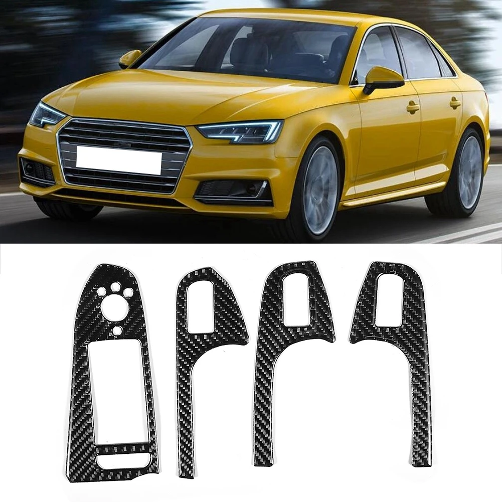 

Carbon Fiber Car Interior Decoration Door Lift Button Panel Decoration, Suitable for Audi A4 B8 A5 Q5 2009-2016 Car Stickers