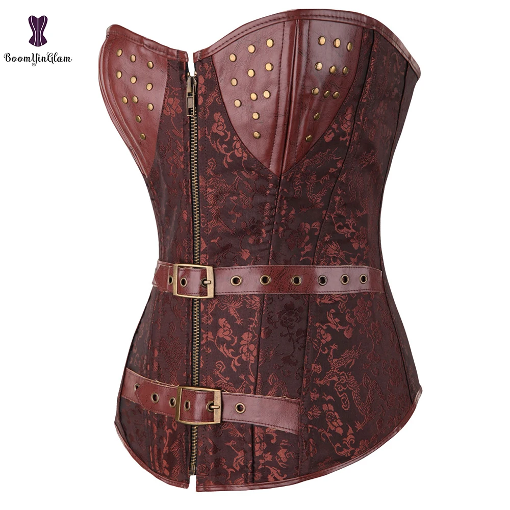 Кожаная чашка пиратский корсет в стиле стимпанк 6XL размера плюс espartilho Gothique