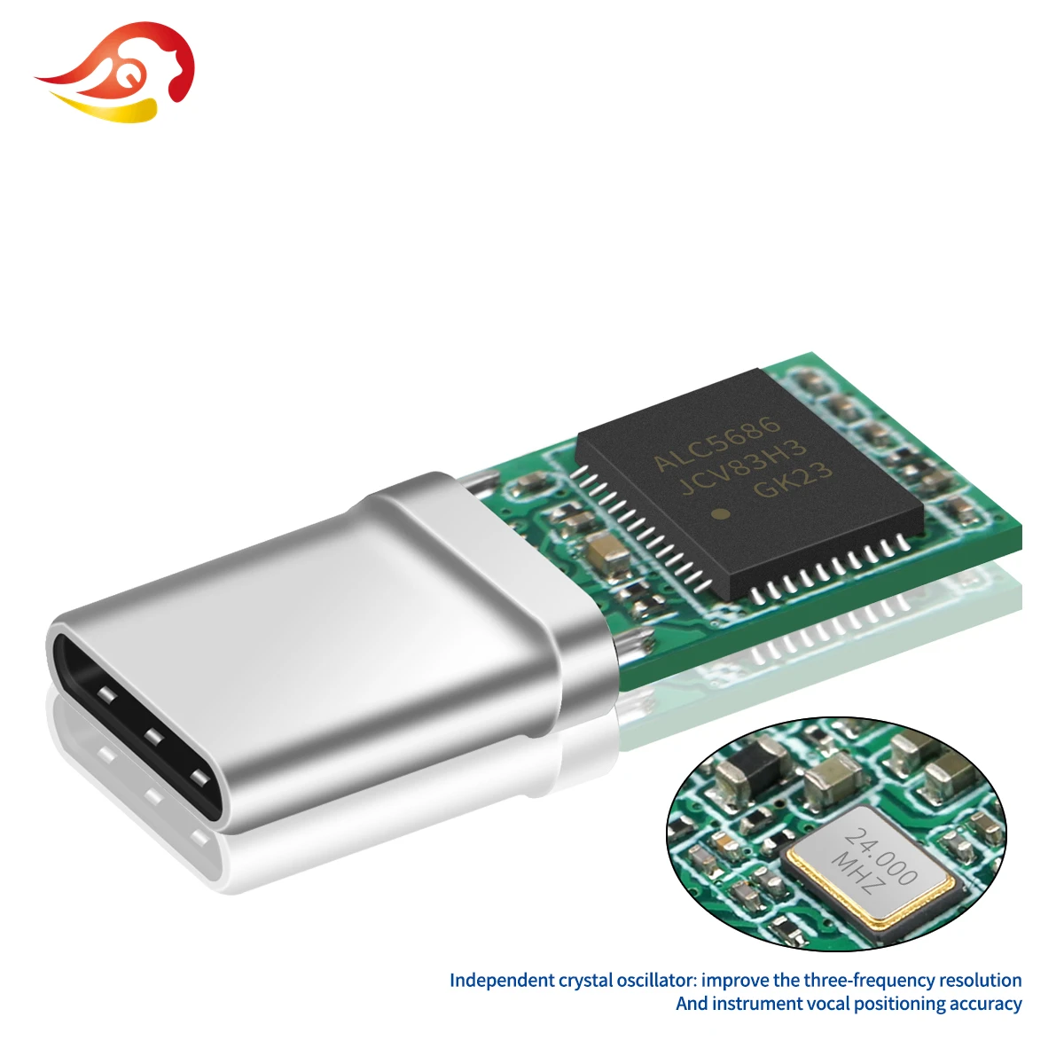 Фото QYFANG 32BIT 384 кГц Type-C штекер монокристаллический вибрирующий чип-модуль ALC5686 разъем для быстрой зарядки мобильного телефона DIY адаптер №2