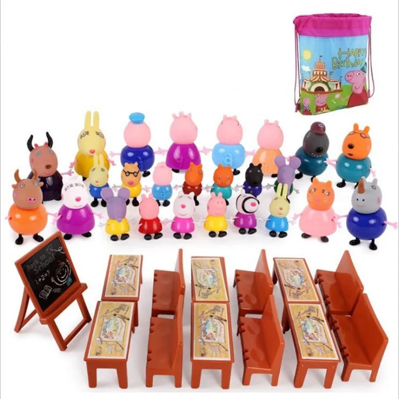 Оригинальные Модные стили Свинка Пеппа Семья Джордж фигурка различные папа мама дедушка бабушка и Пеппа игрушки кукла модель для детей