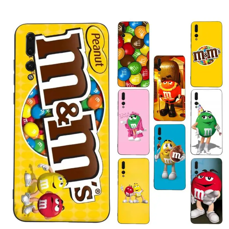 

Cute candy Cartoon Chocolate Beans Phone Case Soft Silicone Case For Huawei p 30lite p30 20pro p40lite P30 Capa