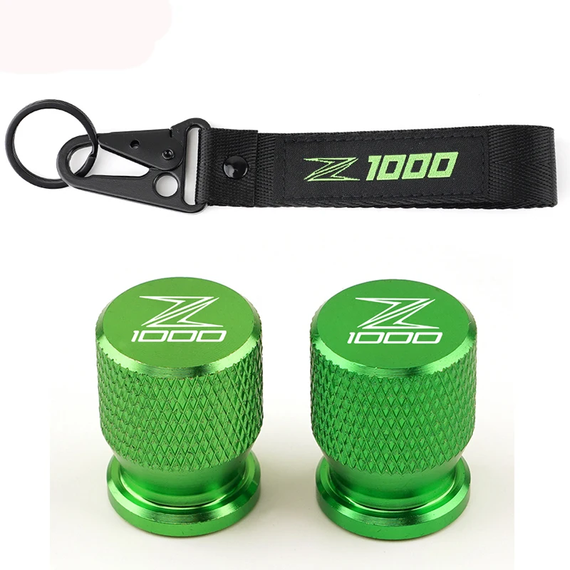 

For KAWASAKI Z1000 Z 1000 Motorcycle CNC Accessorie Wheel Tire Valve Stem Caps Covers&Embroidery Key Hold Chain Keychain Keyring