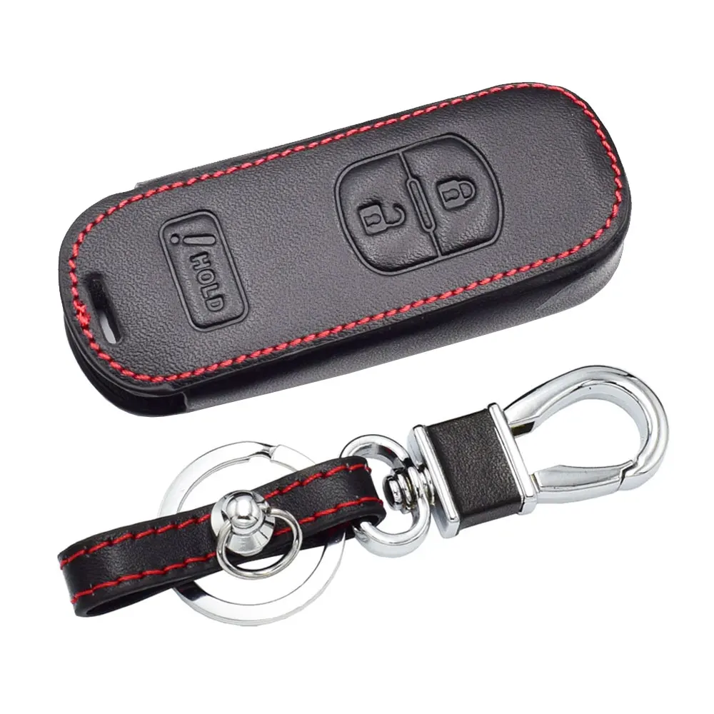 

Кожаный чехол для автомобильного ключа Smart Remote Fobs Cases Auto Accessories For Mazda 3 6 CX9 CX3 CX5 CX7 Speed CX-3 CX-5 2018 2019