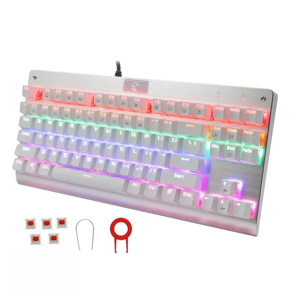 Механическая клавиатура Z 77 TKL линейный красный переключатель светодиодный ная