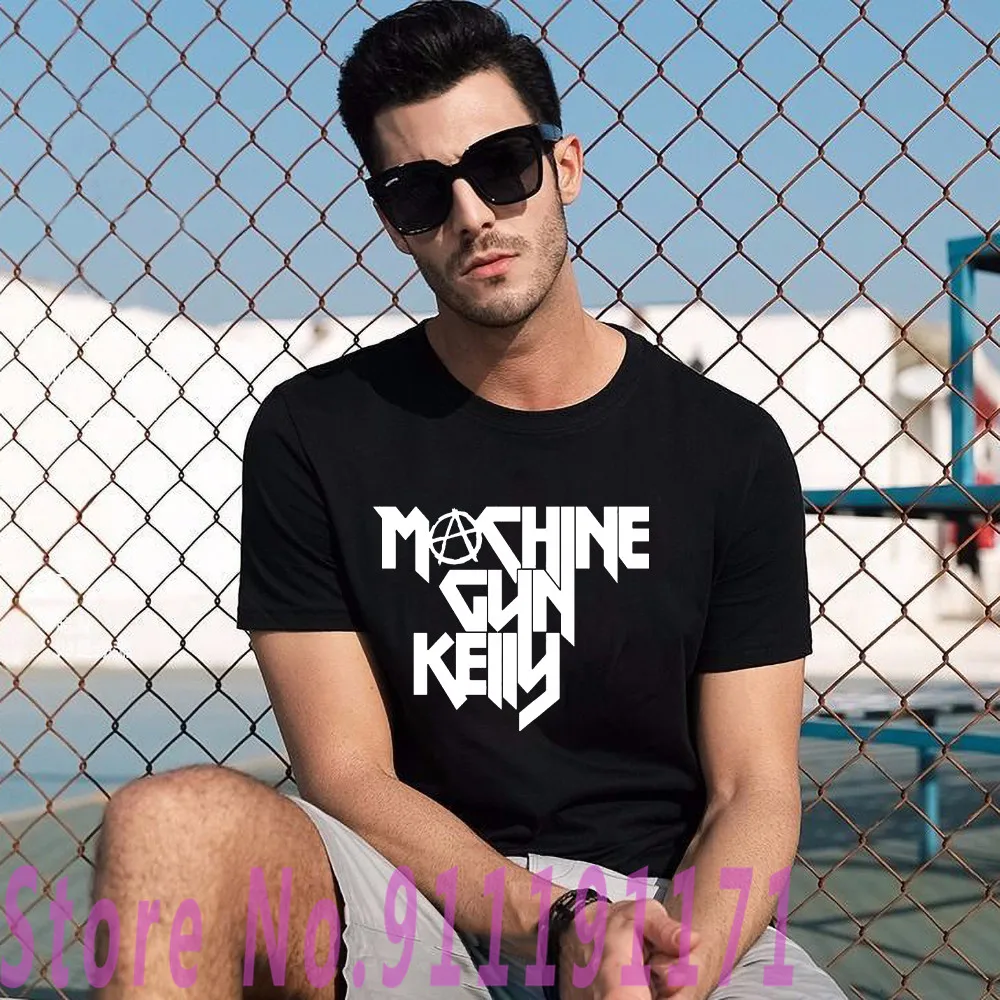 

Machine Gun Kelly t shirt Unisex Harajuku Funny Street Fashion MGK Tops Hip Hop graphics 100% Cotton Black T-shirt Female/Man
