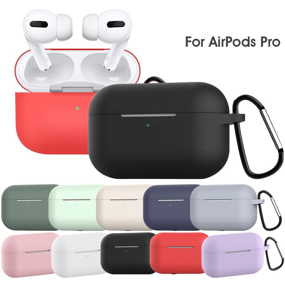 Силиконовый защитный чехол с крючком для Apple Airpods Pro Bluetooth Беспроводная зарядка