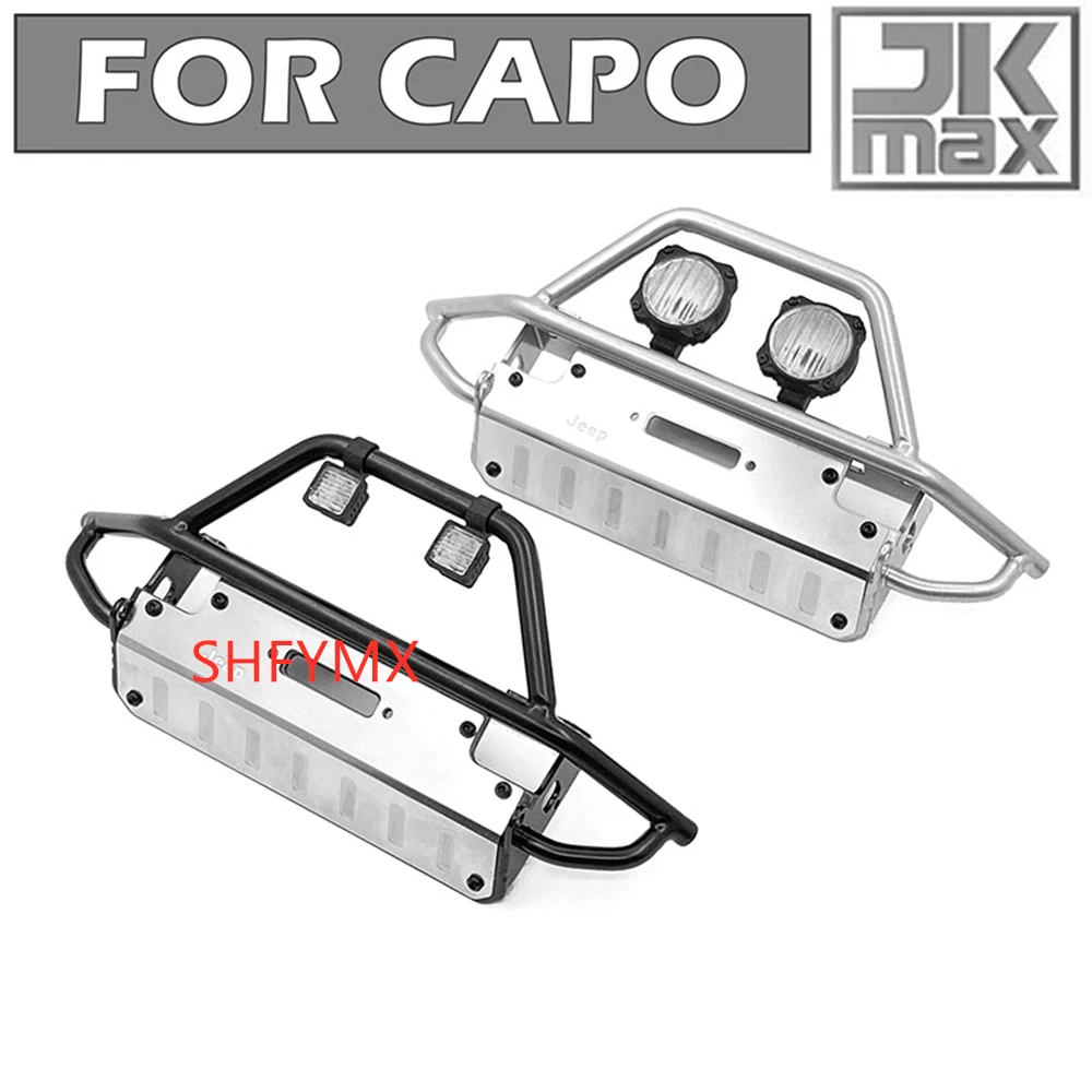 Rc Car Stainless Steel Front Bumper With Led Light For Capo JKMAX