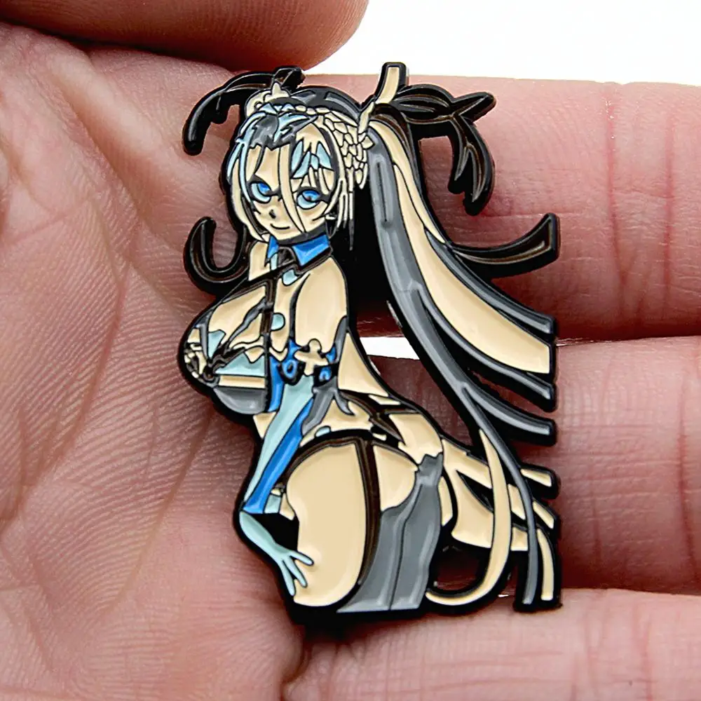 Ahegao Waifu Sexy Anime Girl Ecchi Hentai Hard Enamel Lapel Pin Badge Brooch | Brooches