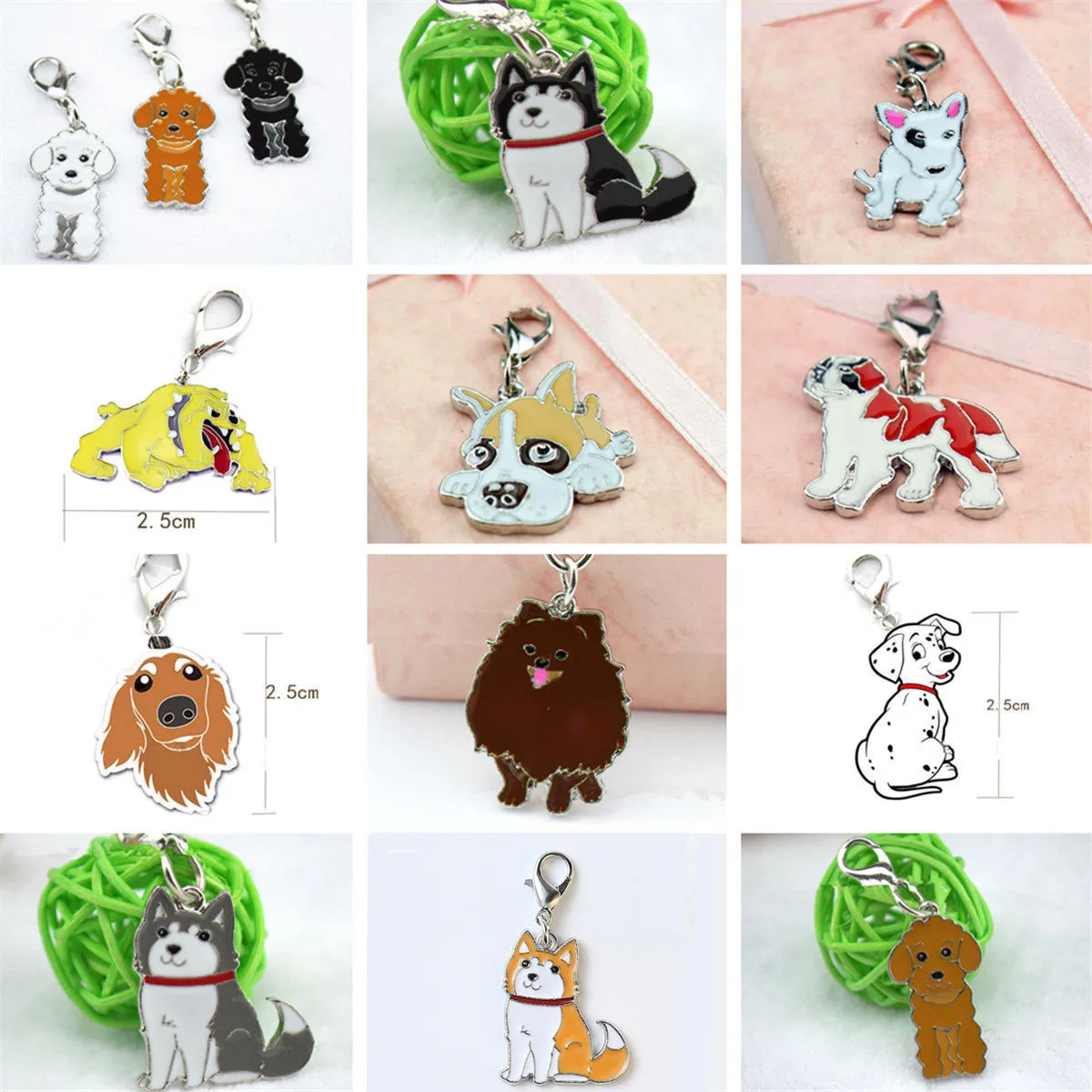 

Animal Pet Dogs Key Chains The Poodle Boxer Bulldog Pendant Metal Keyring Gifts