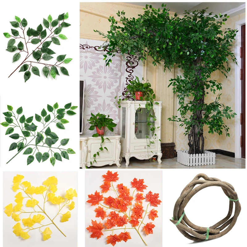 

12Pcs Artificial Eucalyptus Leaves True Size Low Price Sale Plastic Garden Home Shopping Mall Decoration Faux Plants Greenery