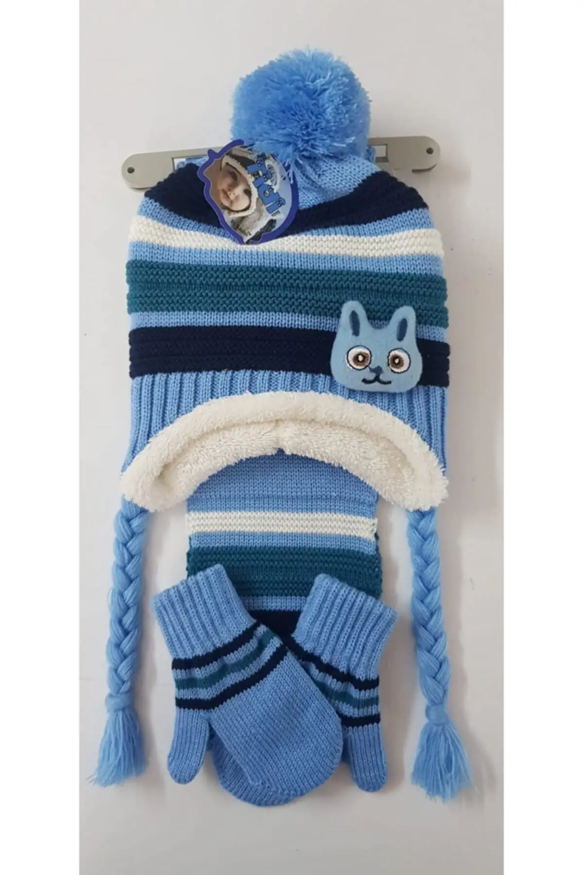 

Шарф, шапка и перчатки, для маленьких девочек, синий, 3 шт. Набор перчаток