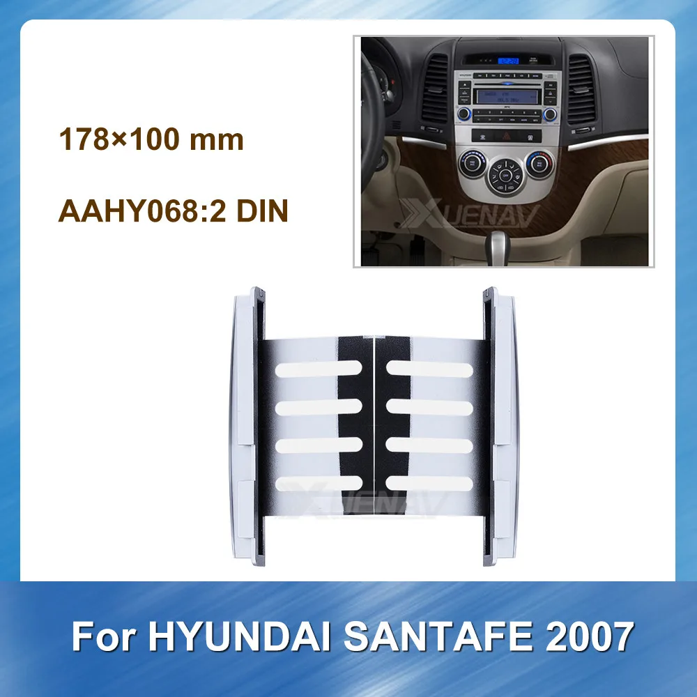 Double Din Car Radio Fascia For HYUNDAI SANTAFE 2007 Dashboard Frame Install Dash Bezel Trim Kit Fitting For HYUNDAI Bazel