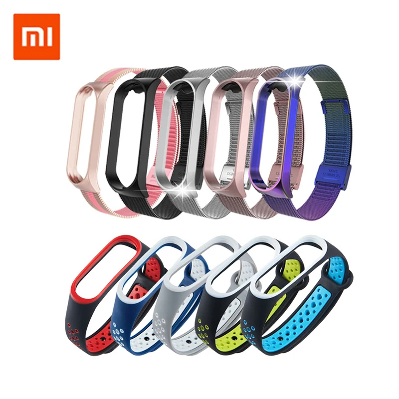 Браслет для mi Band 4 3 спортивный ремешок часы металлический силиконовый ремешок для mi band 3 4 браслет mi band 4 3 ремешок