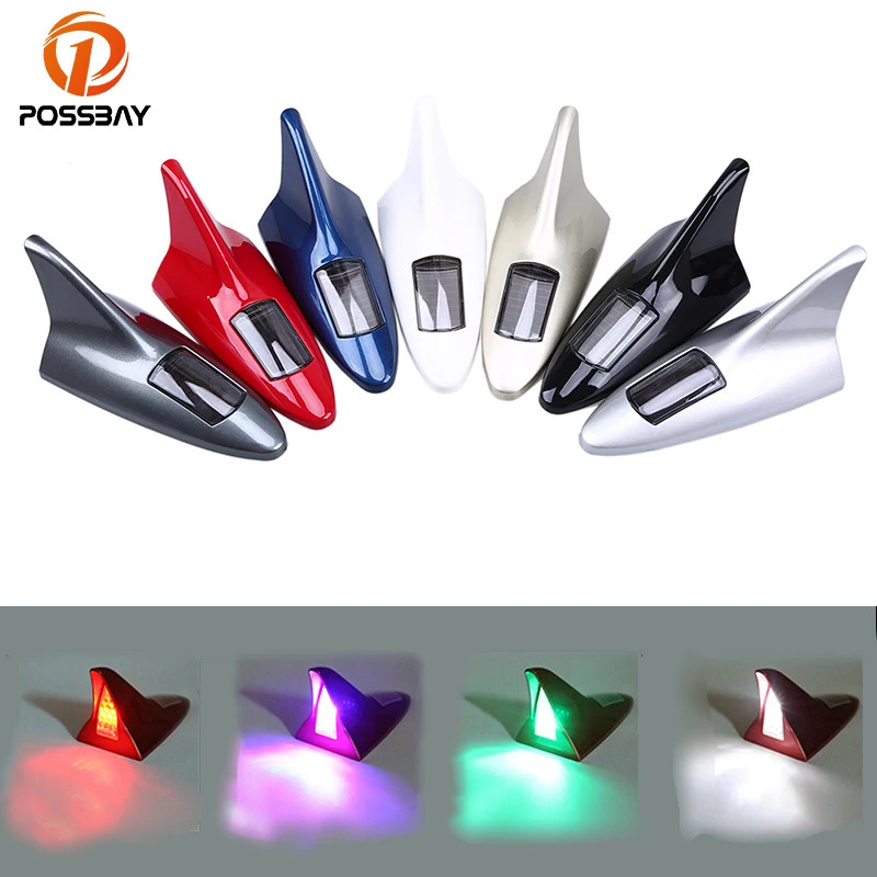 Posbay на солнечных батареях Акулий плавник украшение для антенны светодиодный