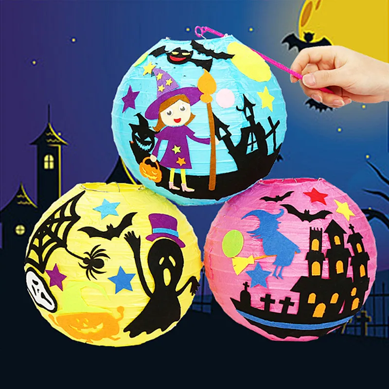 DIY Хэллоуин фонарь ведьма Тыква бумажный красочный Игрушка ремесла Детские