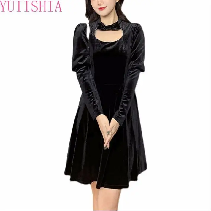 

Womne платье размера плюс весенние туфли с вырезами, с бантом и круглым вырезом, трапециевидной формы длиной выше колена, мини-платье с длинным...