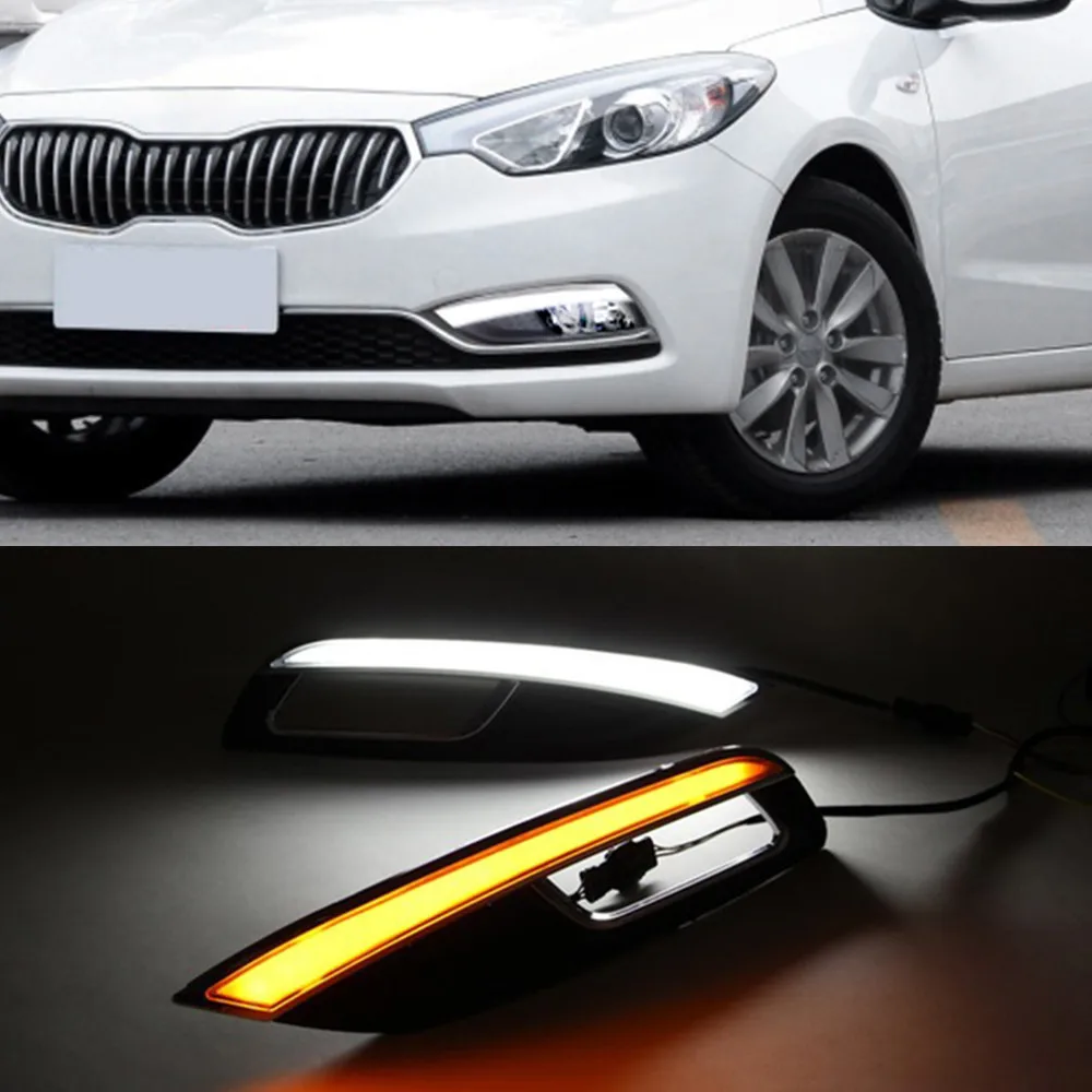 Автомобильная проблесковая 1 комплект Светодиодный дневной светильник для Kia K3