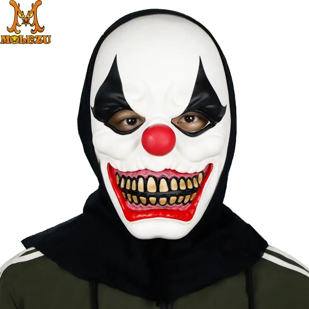 

Molezu Clown Mask Safe Devil Latex Creative Horror Performance Mask Costume Props Full Face Mask For Halloween