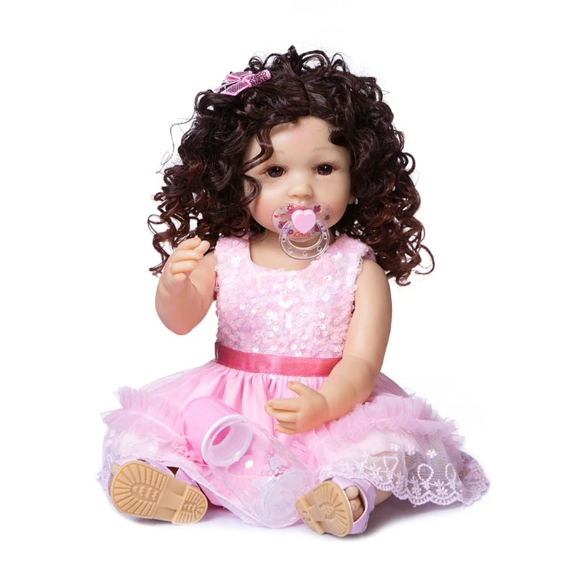 

55cm Realistic Doll Full Soft Vinyl Body Toddler Babies Lifelike Girl Birthday Gift Washable Toy for Boys Girls