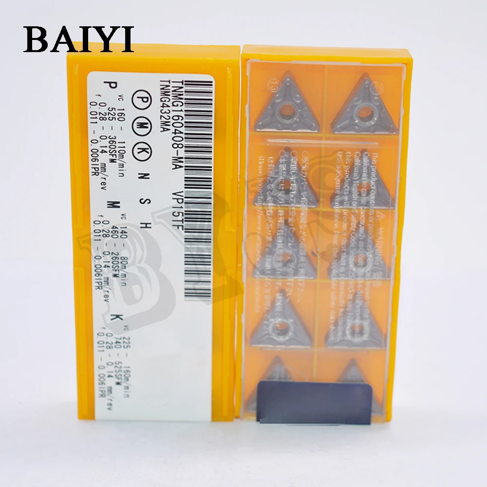 

10PCS TNMG160408-MA VP15TF CNC Carbide inserts Turning tools cutter lathe TNMG160408 blade for stainless steel cast iron