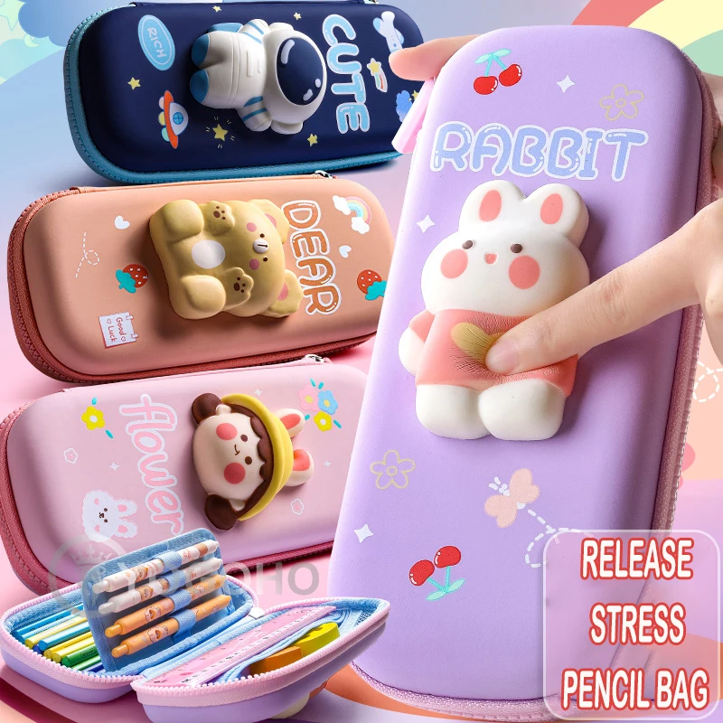 

3D pencil case Cute stationery box EVA pencil box Cartoon animal pen case Girls pencil case Children School supplies storage box