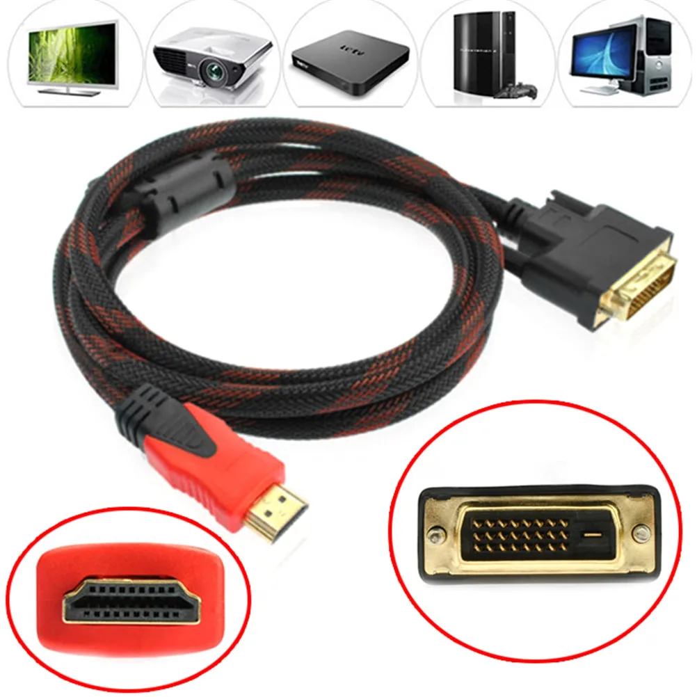 Высокоскоростной аудиокабель 5 футов DVI D Male к HDMI FNRG кабель высокоскоростной
