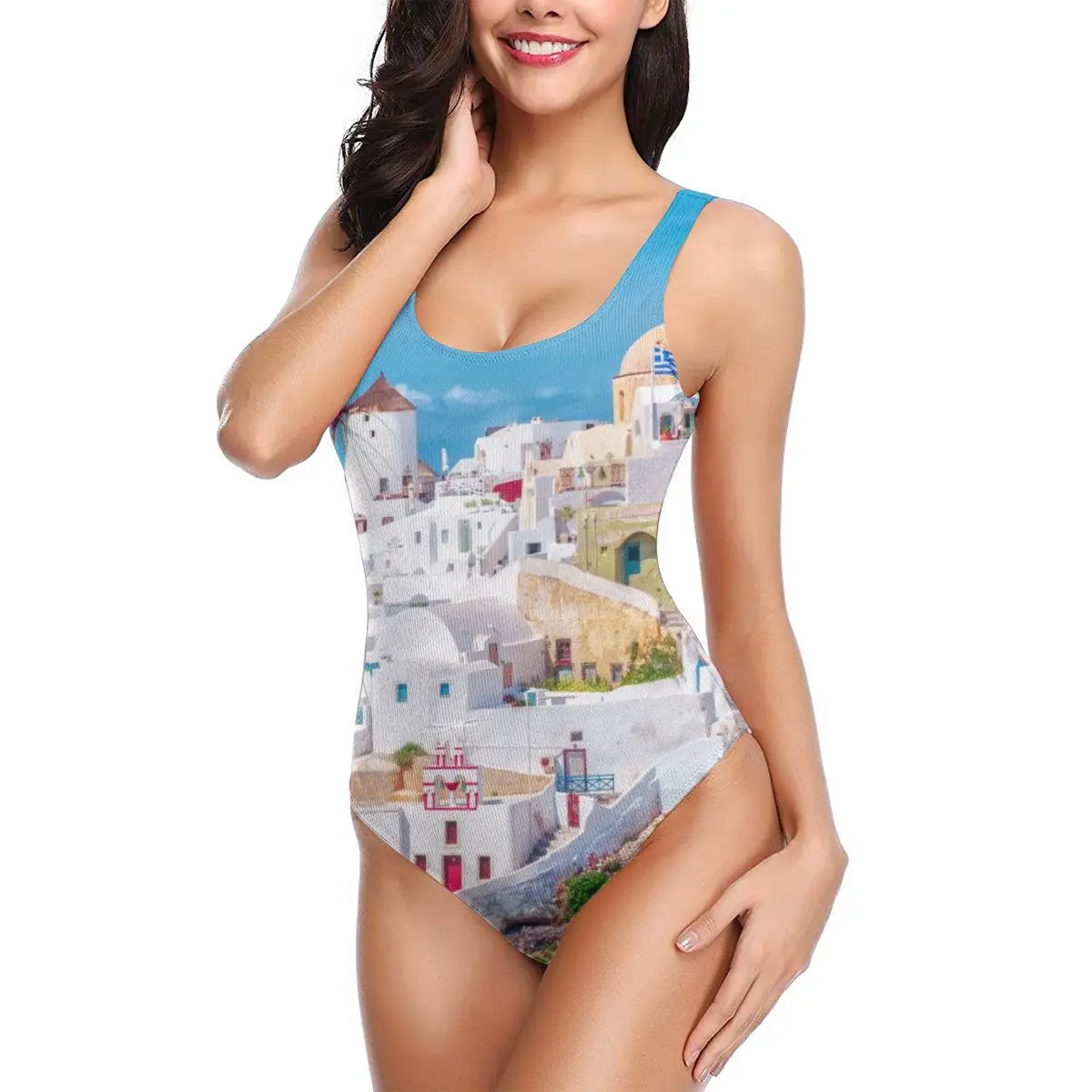 2020 сексуальный цельный купальник Классический белый и карамельный греческий