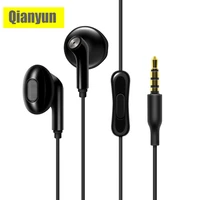 original qianyun qian49 hifi in ear earphone with microphone high qaulity bass dynamic flat head 3 5mm earbuds headset