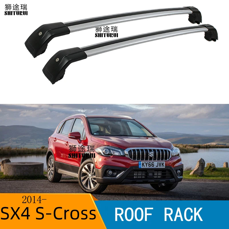 SHITURUI 2 шт. кровельные брусья для SUZUKI SX4 S-Cross- алюминиевый сплав боковые брусья поперечные Рейлинги на крышу багажника