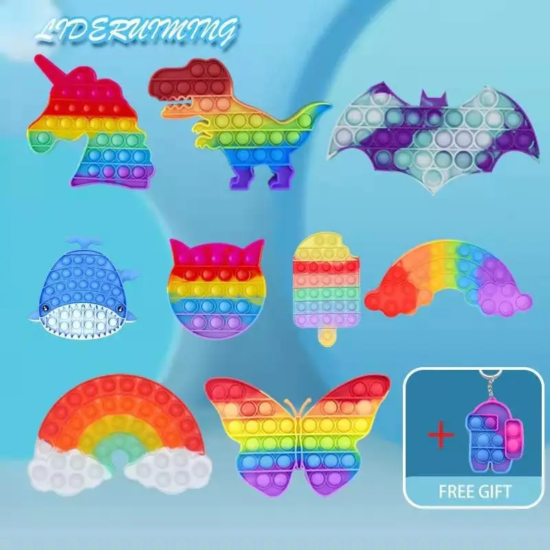 Радужная пузырьковая игрушка антистрессовая сенсорная для аутизима игра особой