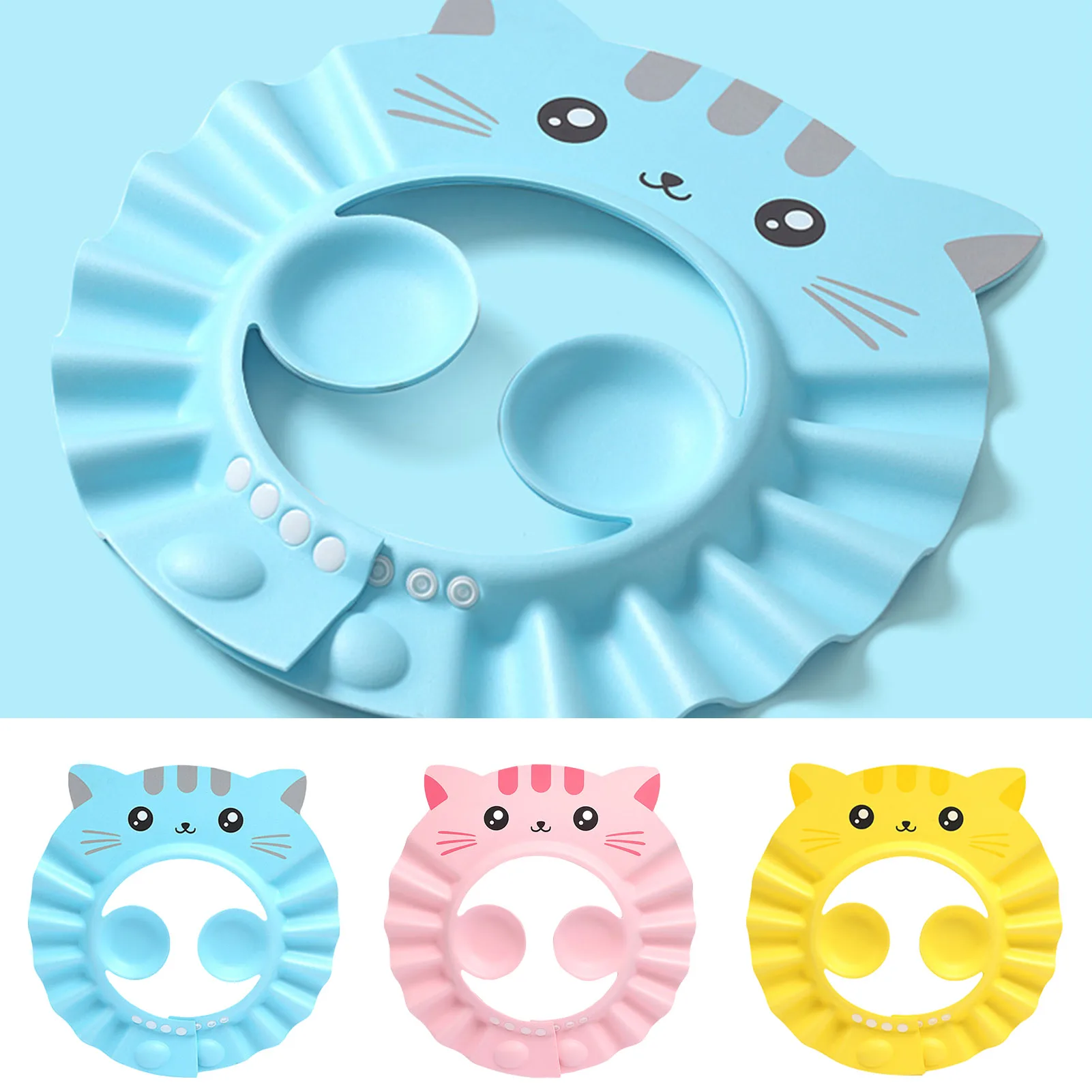 

Shower Cap Adjustable Hair Wash Hat For Newborn Infant Ear Protection Children Kids Shampoo Shield Bath Head Cover