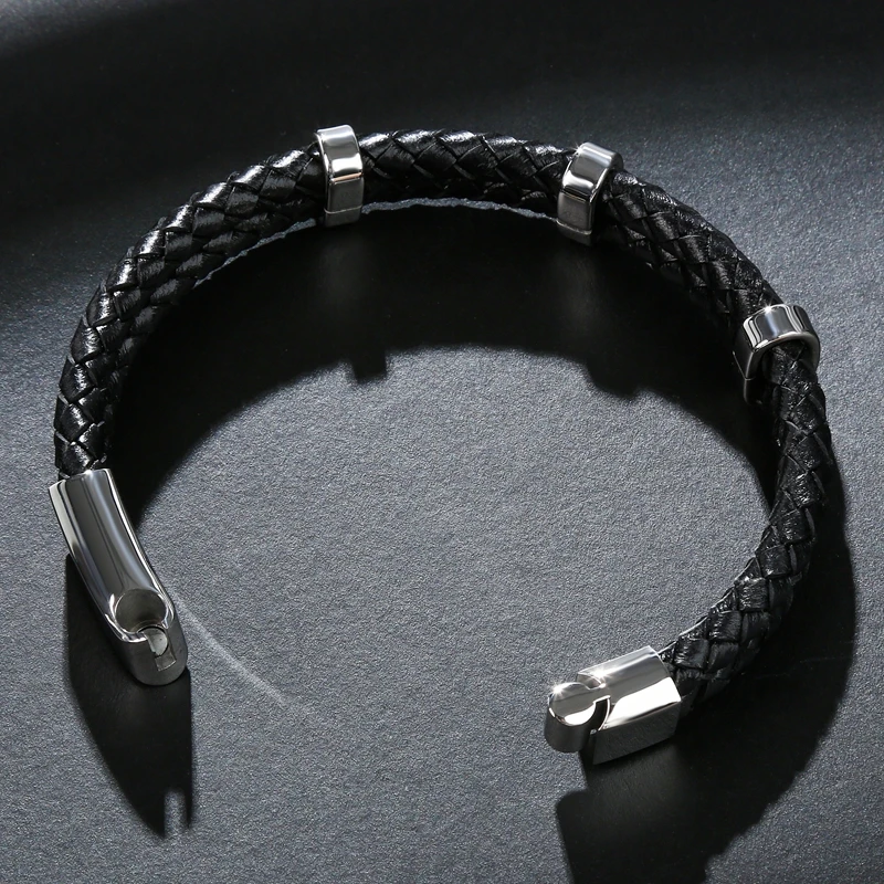 Кожаные браслеты ручной работы классический мужской браслет двойной круг
