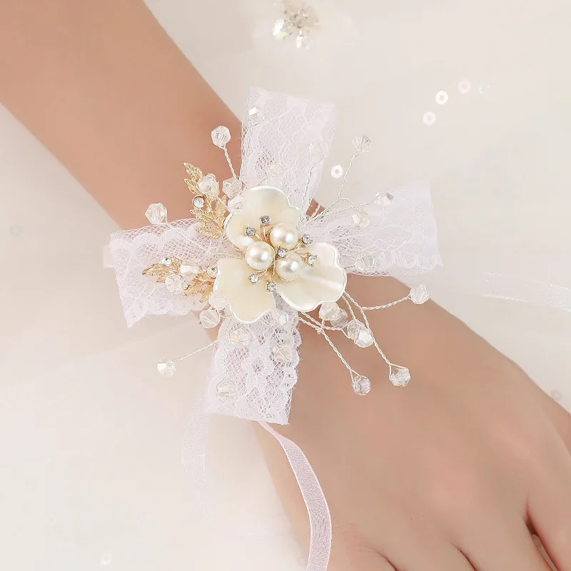 Wrist Corsage Bridesmaid Sisters Hand Flowers Artificial Bride Accessories For Wedding Dancing Party Decor | Дом и сад