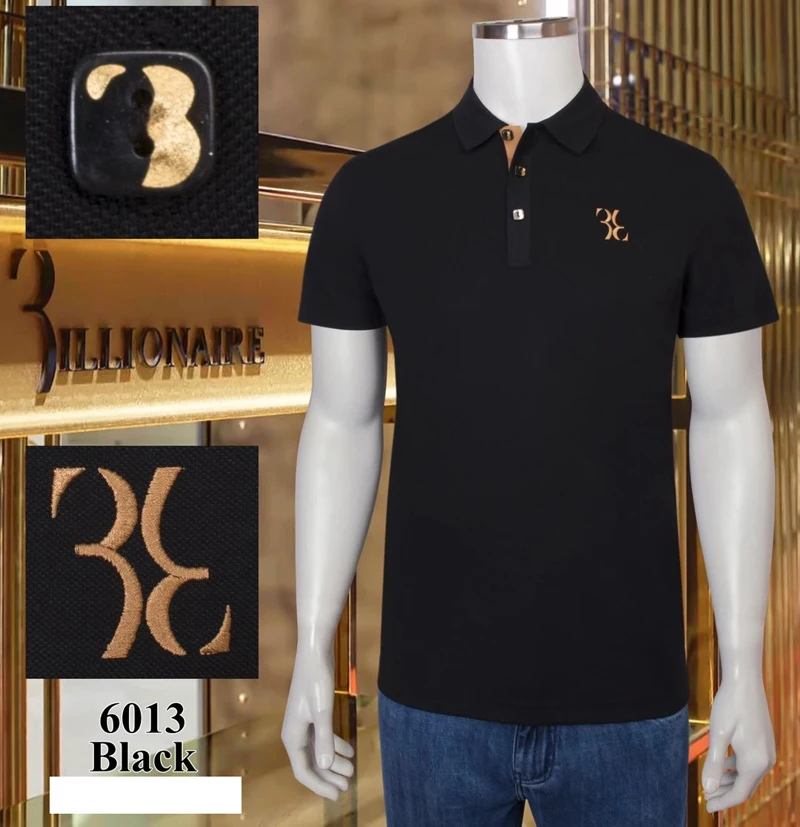 

Миллиардер футболка хлопок мужчины 2021 новые летние с О-образным вырезом с коротким рукавом повседневные эластичные Вышивка удобные тонкие ...